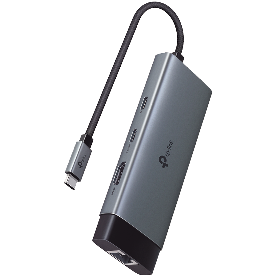 TP-Link UH6120C USB Type-C 6-Port Hub, 1 x USB-C Connector,1 x HDMI 4K 60Hz Port,1 x USB-C PD 100W Port,1 x RJ45 1000Mbps Port,2 x USB-A 3.0 Ports,1 x USB-C 3.0 Port, Plug and Play, Self-storage for Connector, Fast Heat Dissipation, Flexible and Durable