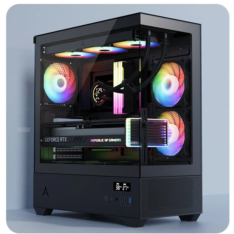 Spire Gaming Case U30P, 3xRGBVGA: 400mm, CPU Cooler: 165mmRadiator: 280mm, Temperature Display