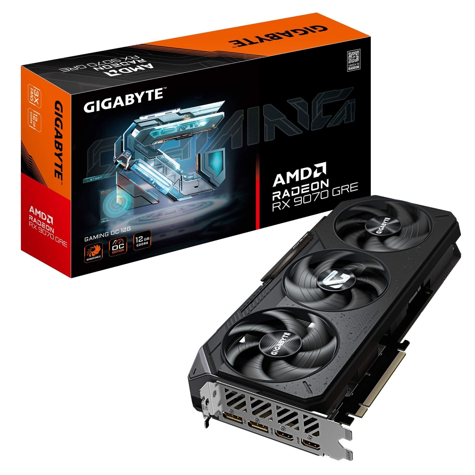 Gigabyte RX 9070 GRE Gaming 12 OC 12GB GDDR6, 192-bit, 2xDP, 2xHDMI