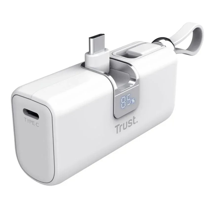 Trust PACTO 5000mAh powerbank, džepna verzija, bijeli
