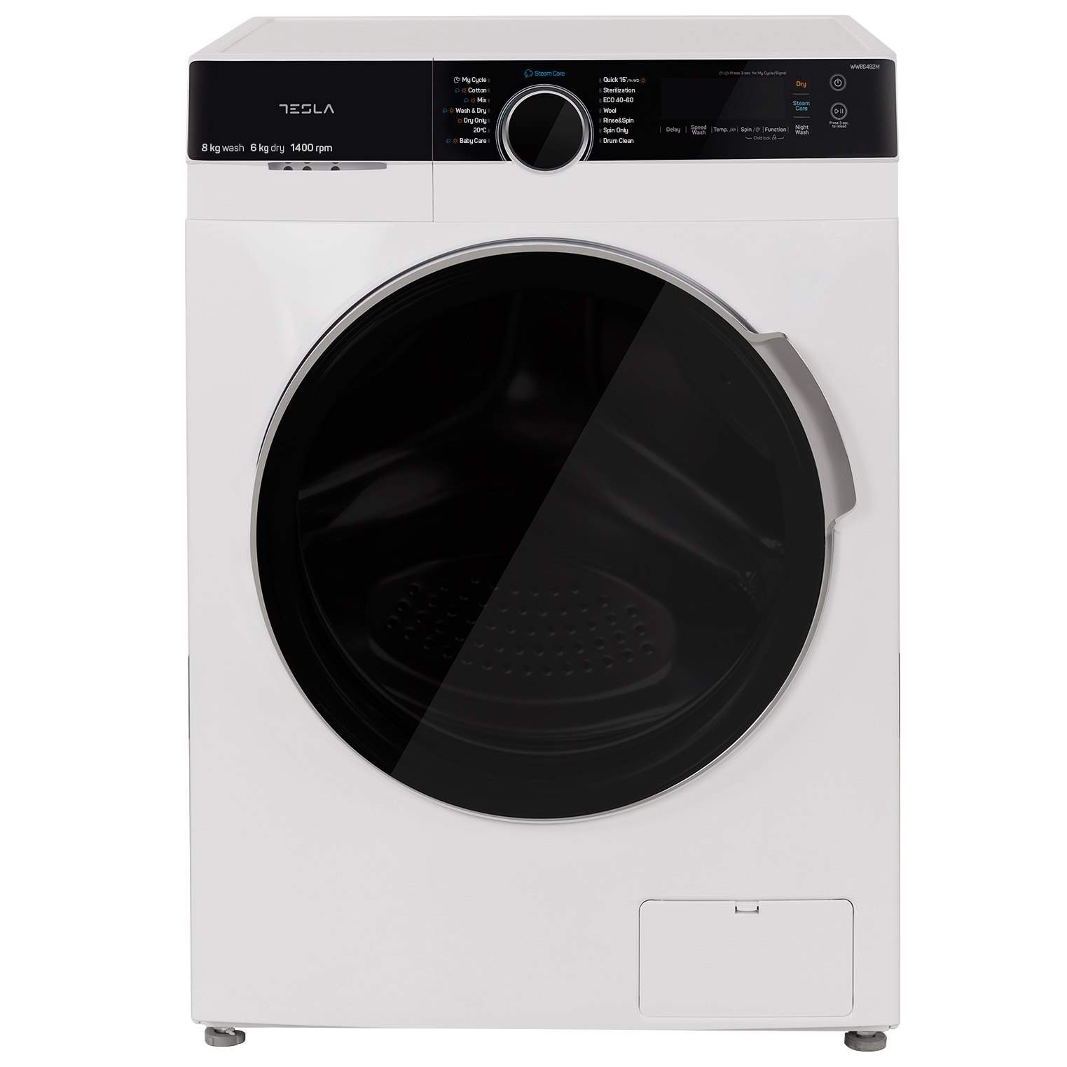 Mašina za pranje i sušenje veša TESLA WW86492M1/inverter/8kg/6kg/1400 obrtaja/E/85x59,5x47cm/bela