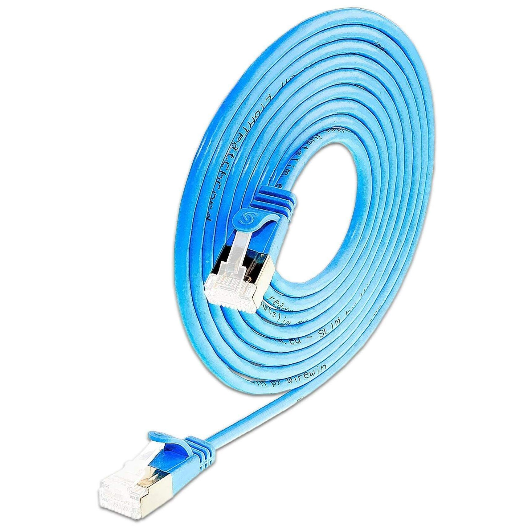 KABL U/FTP CAT6A Patch 0.50m SLIM Light okrugli, plava, 10 Gigabit 100% Bakar