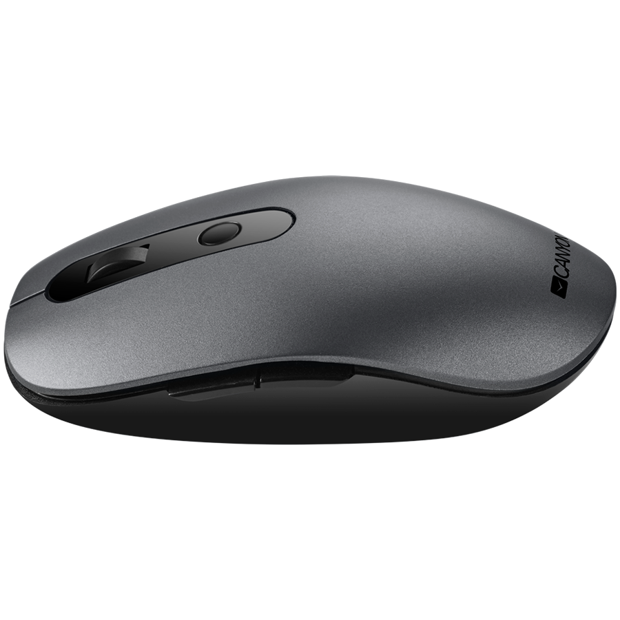Canyon 2 in 1 Wireless optical mouse with 6 buttons, DPI 800/1000/1200/1500, 2 mode(BT/ 2.4GHz), Battery AA*1pcs, Grey, 65.4*112.25*32.3mm, 0.092kg