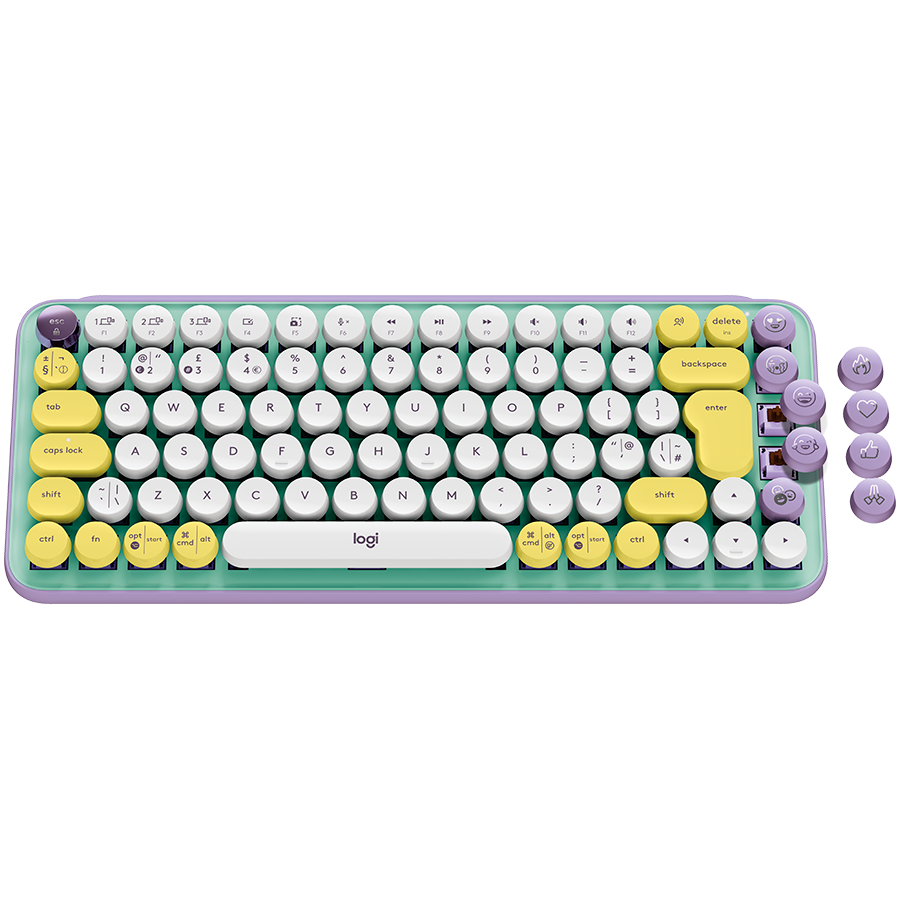 LOGITECH POP Keys Wireless Mechanical Keyboard With Emoji Keys - DAYDREAM_MINT - US INT'L - BT  - INTNL - BOLT