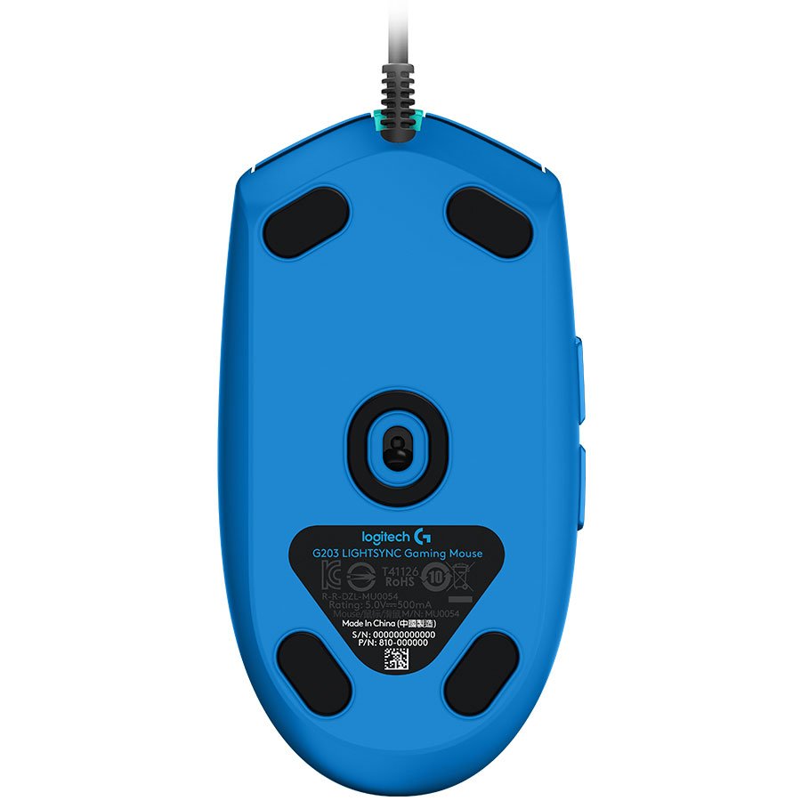 LOGITECH G203 LIGHTSYNC Gaming Mouse - BLUE - USB - EMEA - G203 LIGHTSYNC