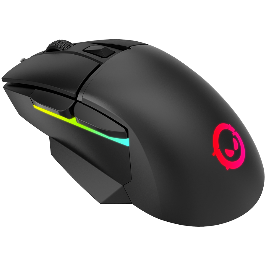 LORGAR gaming mice, Optical Gaming Mouse with 6 programmable buttons, Pixart ATG4090 sensor, DPI can be up to 8000, 30 million times key life, 1.8m PVC USB cable, Matt UV coating and RGB lights with 4 LED flowing mode, size:124.90*71.65*41.36mm, 115g