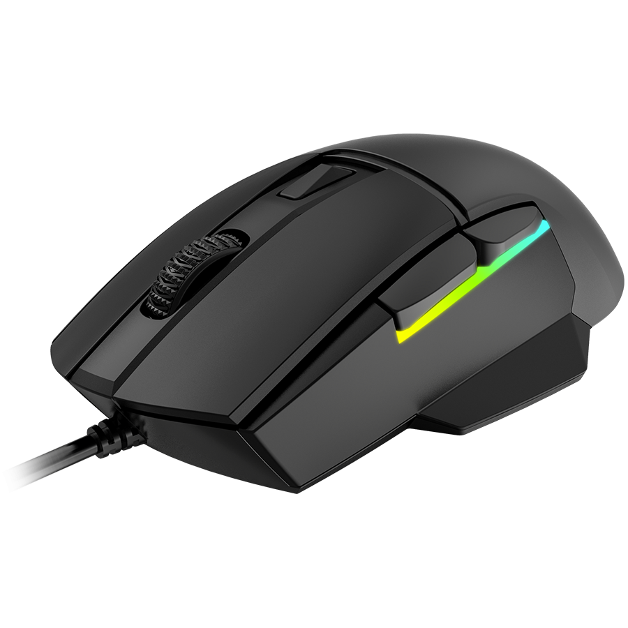 LORGAR gaming mice, Optical Gaming Mouse with 6 programmable buttons, Pixart ATG4090 sensor, DPI can be up to 8000, 30 million times key life, 1.8m PVC USB cable, Matt UV coating and RGB lights with 4 LED flowing mode, size:124.90*71.65*41.36mm, 115g
