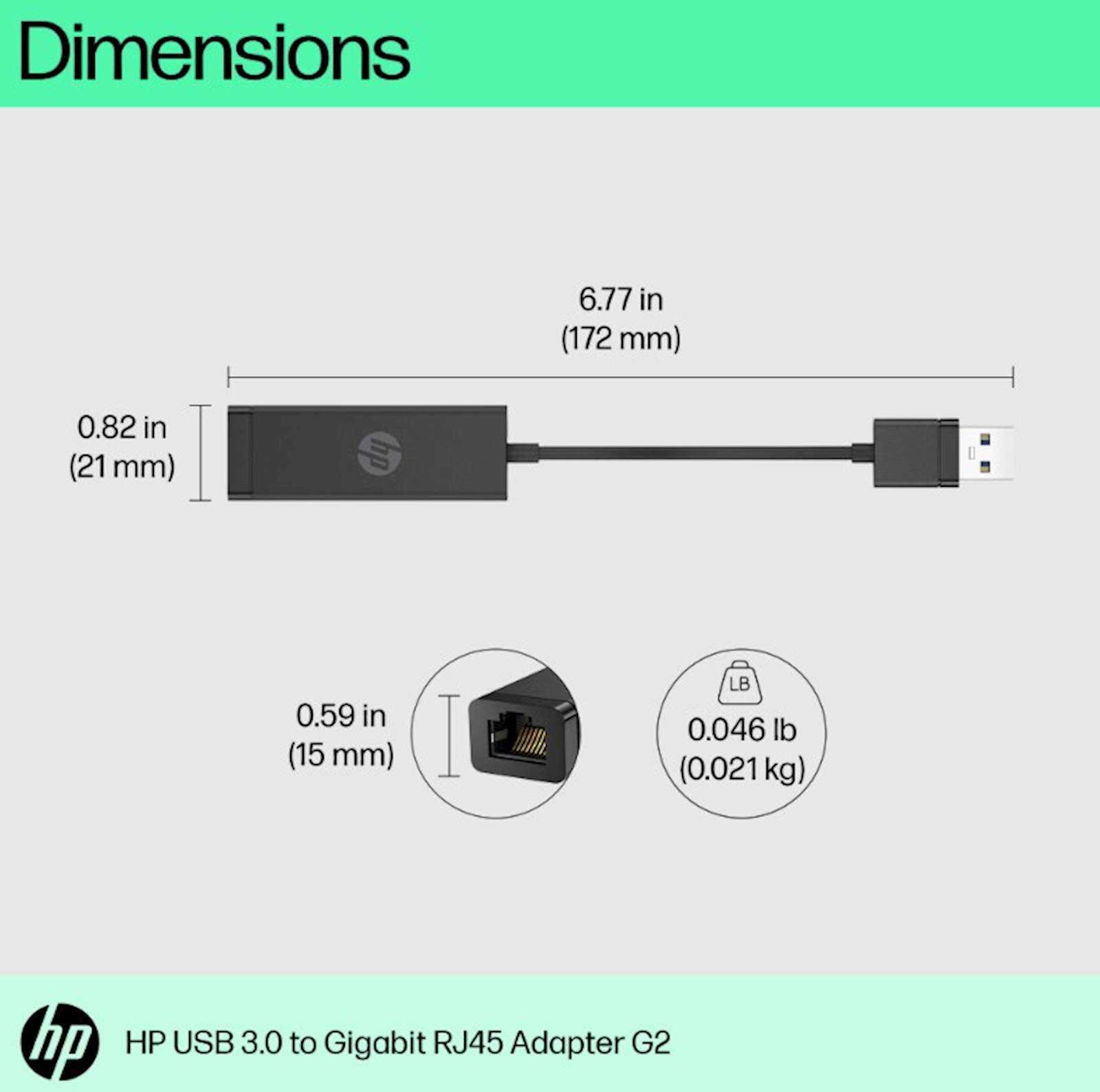 Adapter HP USB-A 3.0 na RJ-45 G2