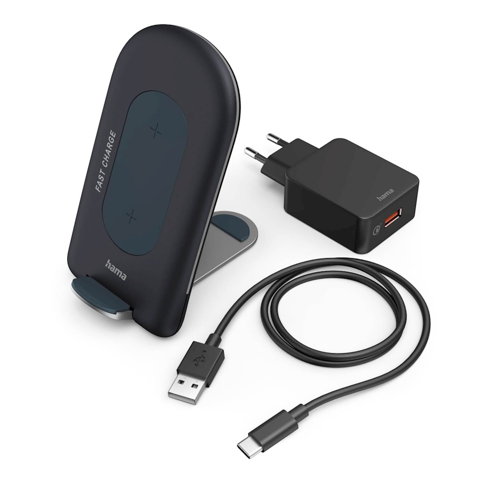 Wireless punjač set QI-FC15S, 15W, antracit