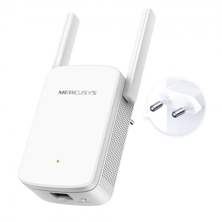 Mercusys ME30 AC1200 Wi-Fi Range Extender, 300 Mbps at 2.4 GHz + 867 Mbps at 5 GHz, 1 x 10/100 LAN, 2× Fixed External Antennas, Wall Plugged, WPS/Reset Button, Signal Indicator, Range Extender/Access Point mode, Adaptive Path Selection