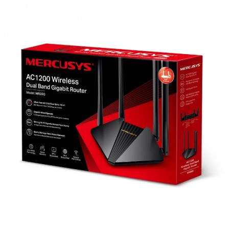AC1200 Dual-Band Wi-Fi Gigabit RouterSPEED: 300 Mbps at 2.4 GHz + 867 Mbps at 5 GHz SPEC:  4× Fixed External Antennas, 2× Gigabit LAN Ports, 1× Gigabit WAN PortFEATURE: Router/Access Point Mode, WPS/Reset Button, IPTV, IPv6, Beamforming, MU-MIMO,
