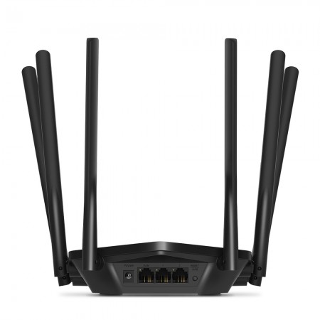 Mercusys AC1900 Wireless AC Gigabit Router, 600 Mbps at 2.4 GHz + 1300 Mbps at 5 GHz, 6×5dBi Fixed External Antennas with Beamforming, 2× G LAN Ports, 1× G WAN Port, Access Point Mode, 3X3 MU-MIMO, Parental Controls, Guest Network, Smart Connect
