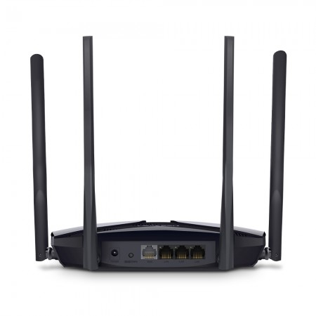 Mercusys MR70X AX1800 Dual-Band WiFi 6 Router, 574 Mbps at 2.4 GHz + 1201 Mbps at 5 GHz,  4× Fixed External Antennas, 3× Gigabit LAN Ports, 1× Gigabit WAN Port, 1024-QAM, OFDMA, Router/Access Point Mode, MU-MIMO, WPA3, TWT, BSS Color