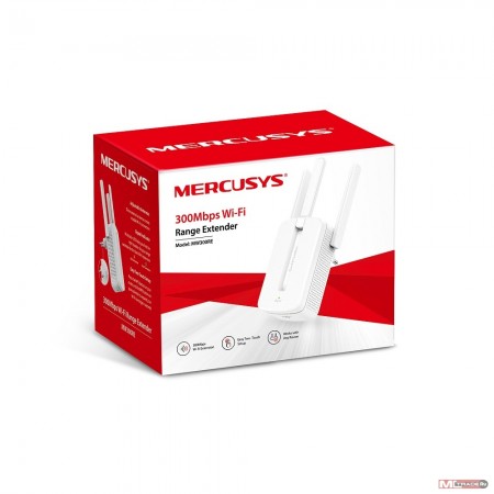 Mercusys 300Mbps Wi-Fi Range Extender, 3 fixed external antennas with MIMO, WPS button