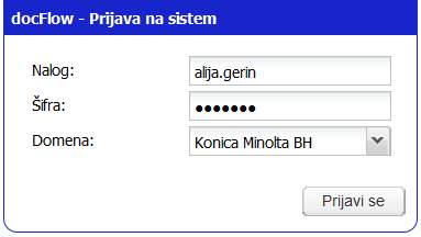 docFlow_prijava1.jpg - docFlow - Modularna aplikacija za upravljanje dokumentima