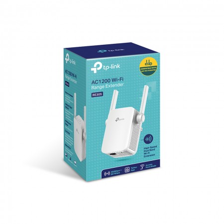 AC1200 Wi-Fi Range Extender, Wall Plugged,  867Mbps at 5GHz + 300Mbps at 2.4GHz, 802.11ac/a/b/g/n, 1 10/100M LAN, WPS button, 2 fixed antennas, Range Extender/AP mode, Intelligent Signal Light, Access Control, LED control, Tether App