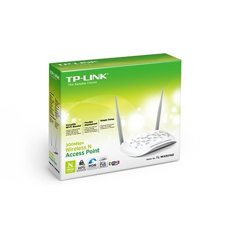 ACCESS POINT TP-LINK TL-WA801N 300Mbps/1xLAN 10/100Mbps/IEEE 802.11b,g,n/2x5dBi