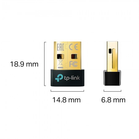 TP-Link UB500 Bluetooth 5.3 Nano USB Adapter, Nano size, USB 2.0, Plug and Play, Supports Windows 11/10/8.1/7