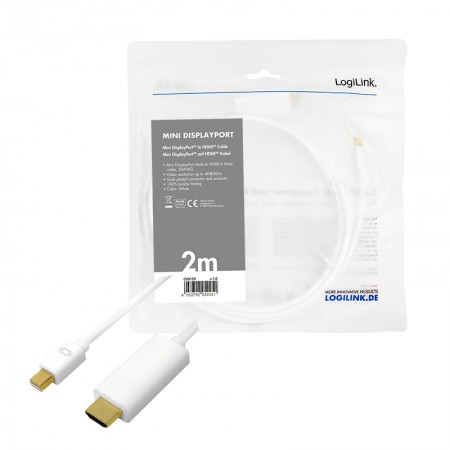 LogiLink Mini DisplayPort to HDMI Cable (4K/30Hz) M/M 2m CV0123