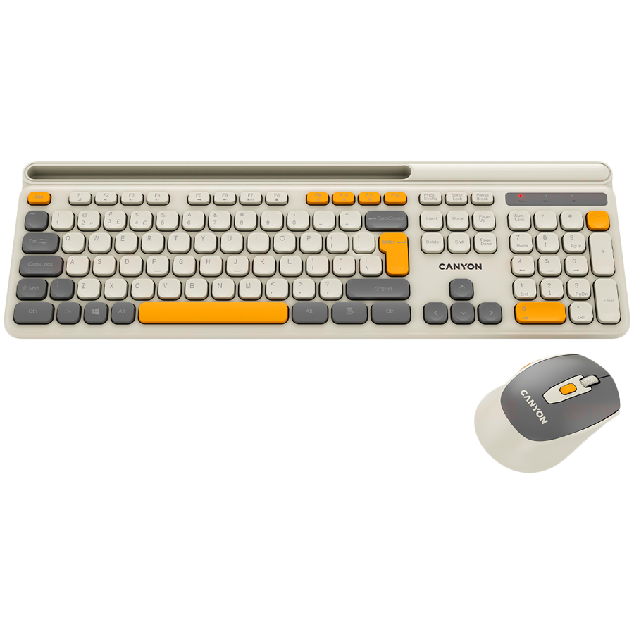 CANYON HSET-W5 EN/AD Keyboard+Mouse AAA+AA Wireless Beige