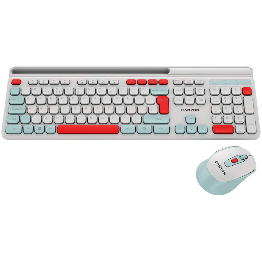 CANYON HSET-W5 EN/AD Keyboard+Mouse AAA+AA Wireless White
