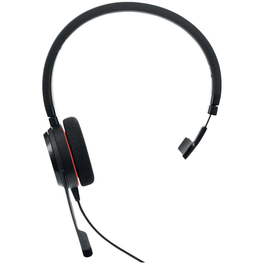 JABRA EVOLVE 20 MS Mono USB Headband, Noise cancelling,USB connector, with mute-button and volume control on the cord, with foam ear cushion, Microsoft optimized