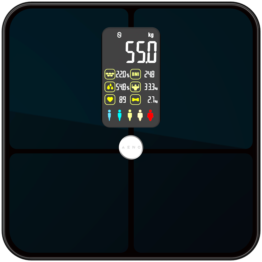 Tuya Connected Smart Body Fat Scale with Heart Rate & VA Screen, AAA batteries*4pcs