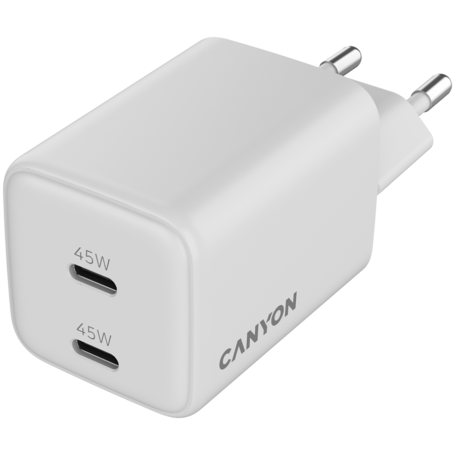 CANYON charger CU45AC GaN 45W 2xPD EU White
