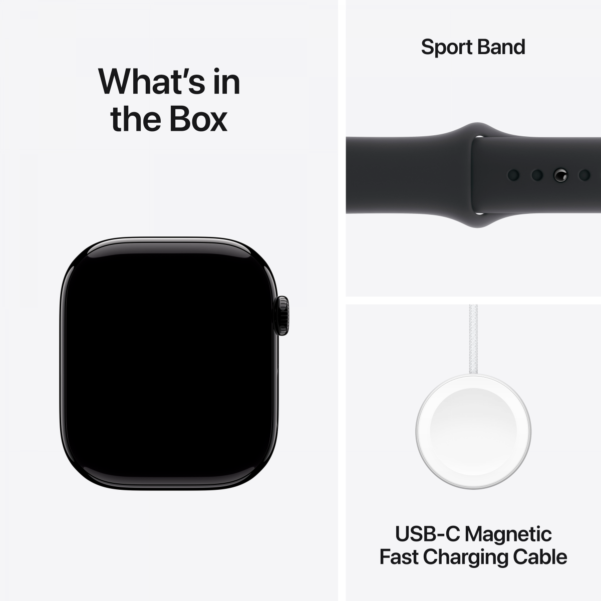 Apple Watch S10 GPS 46mm Jet Black Alu Case with Black Sport Band - M/L