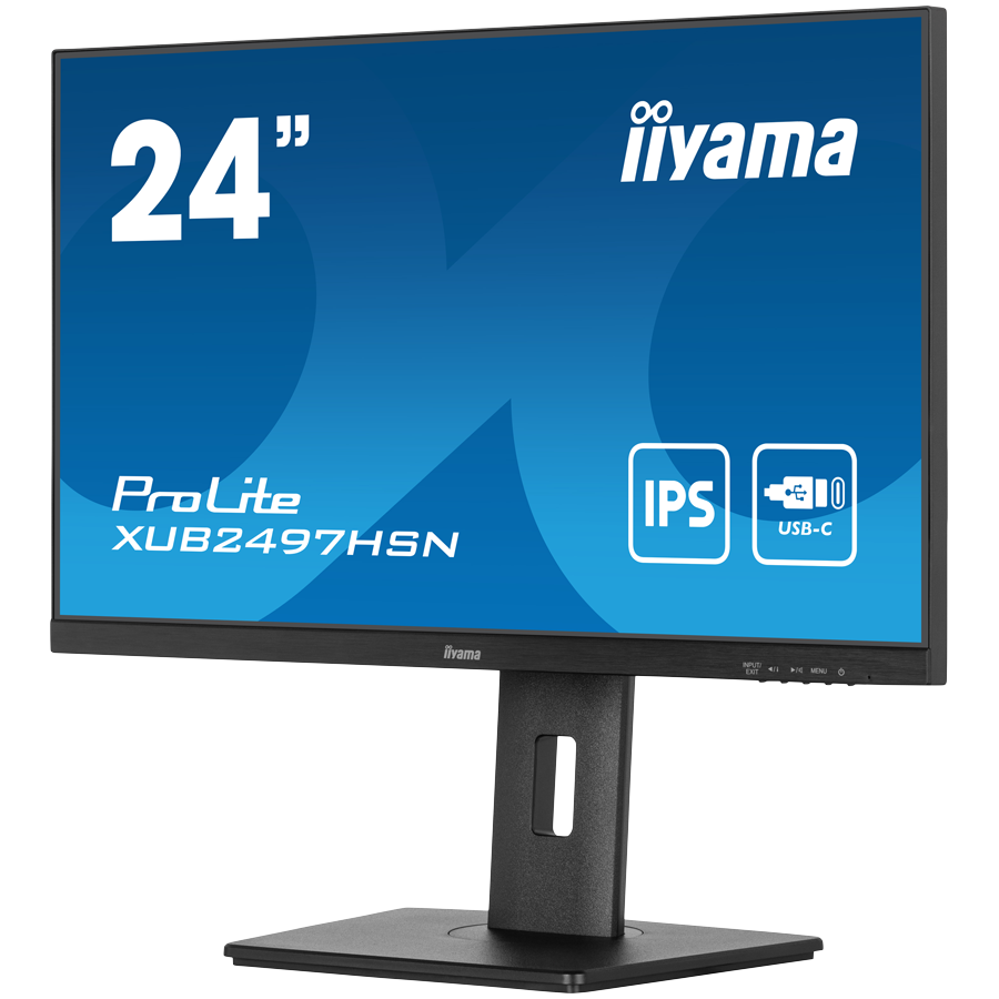 IIYAMA Monitor LED XUB2497HSN-B1 24" IPS 1920 x 1080 @100Hz  16:9 250cd 1300:1 1ms HDMI DP DO Out USB Hub, USB Type C 65W RJ45 	height, swivel, tilt, pivot (rotation both sides)