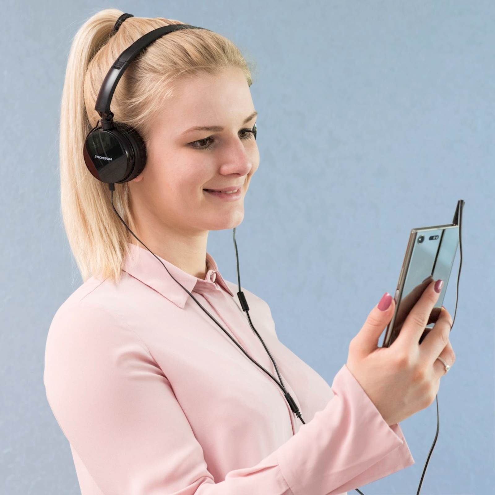 SLUŠALICE THOMSON HED2207BK + MIKROFON ON-EAR