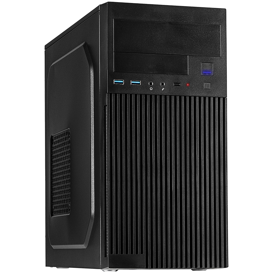 Inter-Tech PC Chassis IT-6521 Straight, mATX, 1x 5.25" external, 2x 3.5" int. & ext., 3x 2.5 internal, 2x USB 3.0, mATX MB, ATX PSU, 170 x 355 x 354mm (WxDxH), Dark Gray