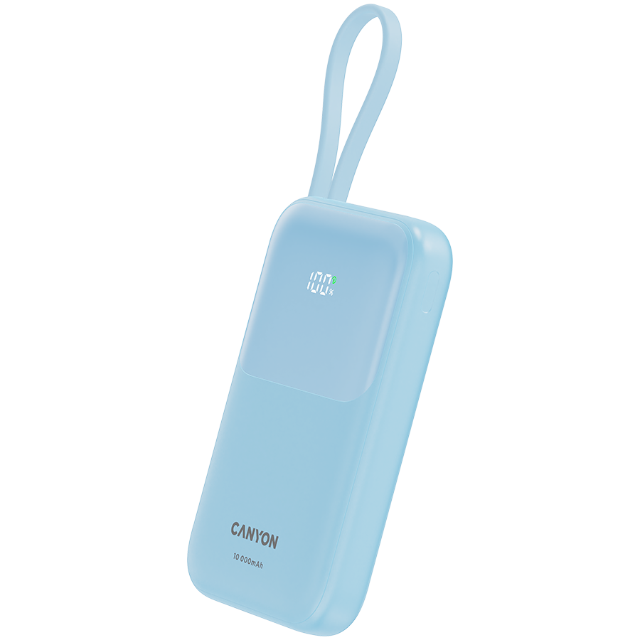 CANYON power bank OnPower 101 built-in cable 10000 mAh PD22.5W Blue