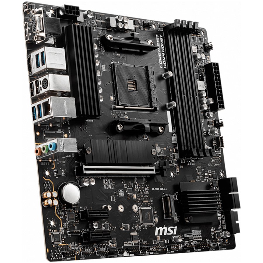 MSI Main Board Desktop B550M PRO-VDH (AM4, B550, 4xDDR4, 1xPCIe x16, 2xPCIe x1, 4xSATA, 2xM.2, 5xUSB3.2 Gen1, 6xUSB2.0, DP, HDMI, D-SUB, GLAN, mATX, Retail)