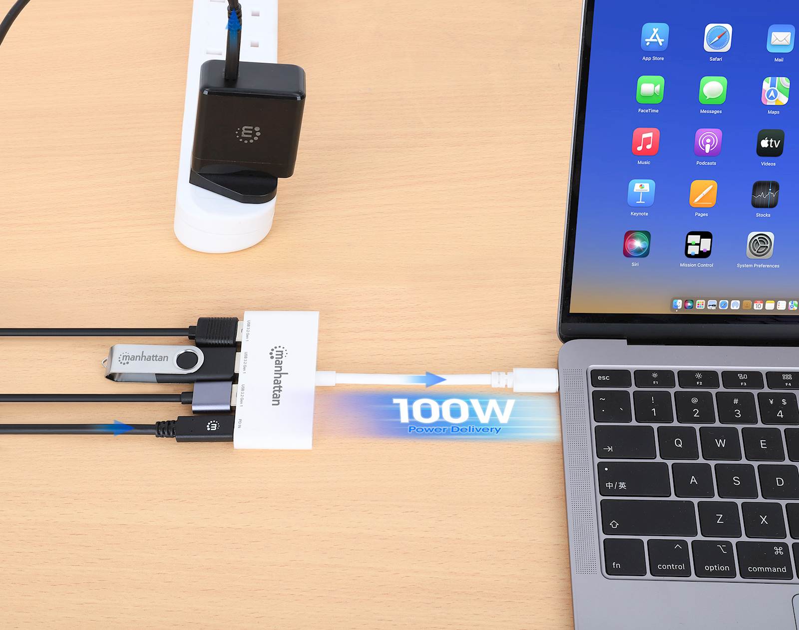 DOCKING MANHATTAN USB Type-C, 3.2, 3 Port USB 3.0 