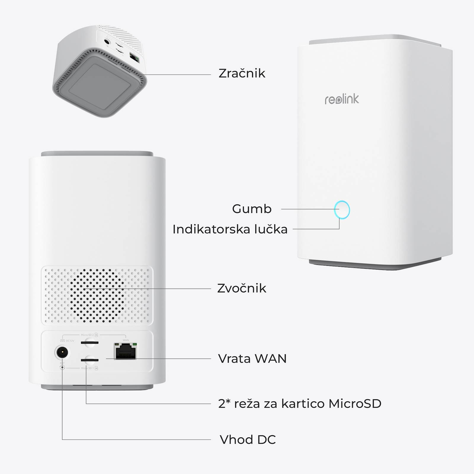 Home Hub 1 Reolink 16MP, do 8 kamera, 64Gb MicroSD, Alarm 115Db