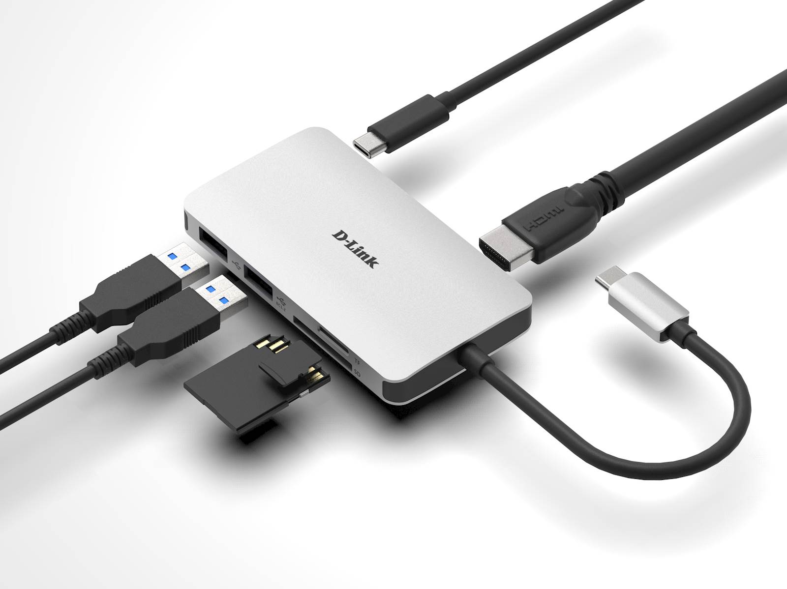 Hub DLINK 5u1 USB-C sa HDMI i SD/microSD
