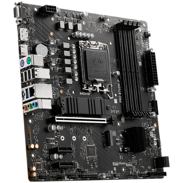 MSI PRO B760M-P Motherboard, Micro-ATX - Supports 14th/13th/12th Gen Intel Core Processors, LGA 1700 - DDR5 Memory Boost 6800+MHz/OC, PCIe 4.0 x16 Slot, M.2 Gen4 Slots