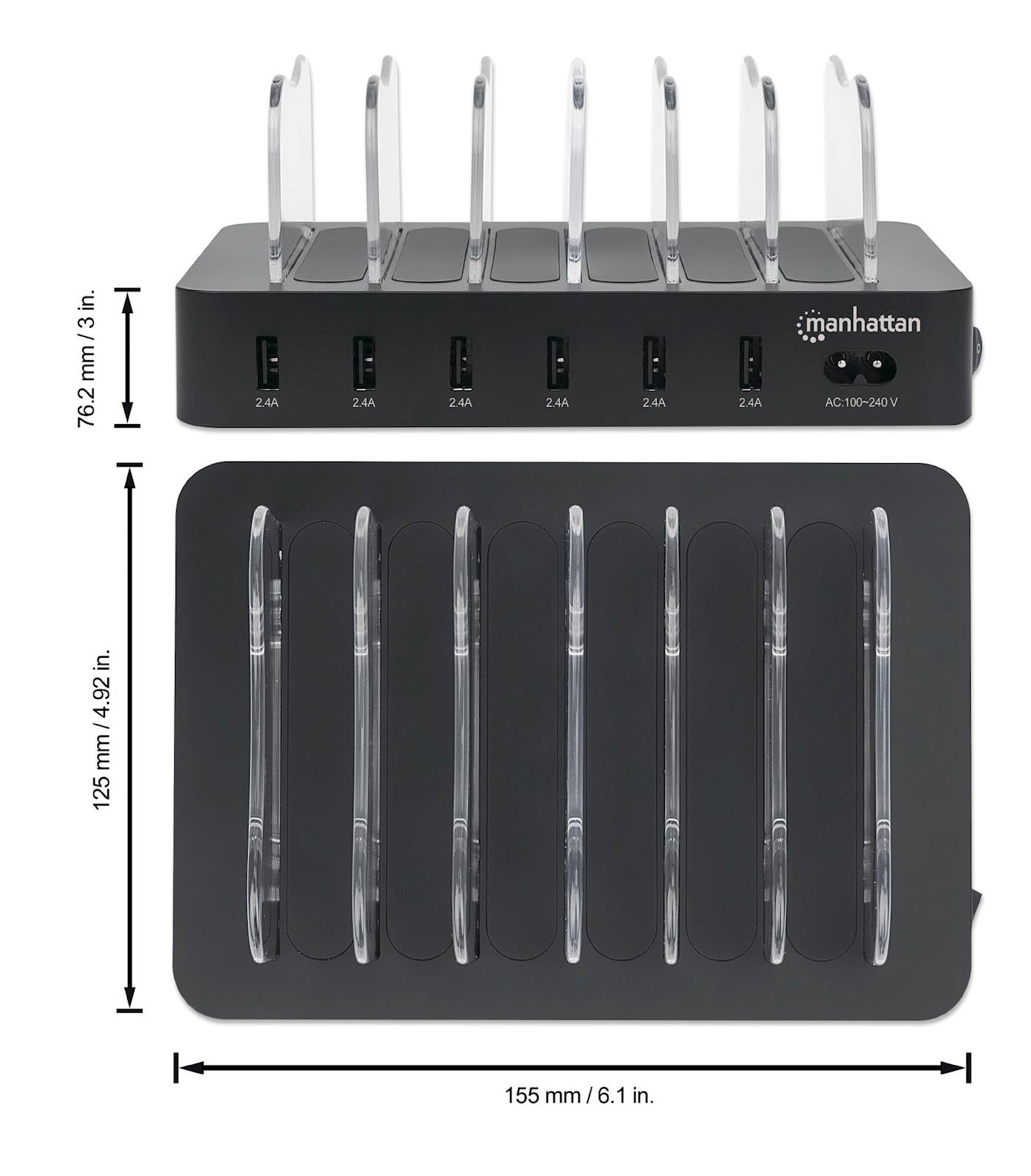 DOCKING MANHATTAN 6U1 USB A  5 V / 2.4 A