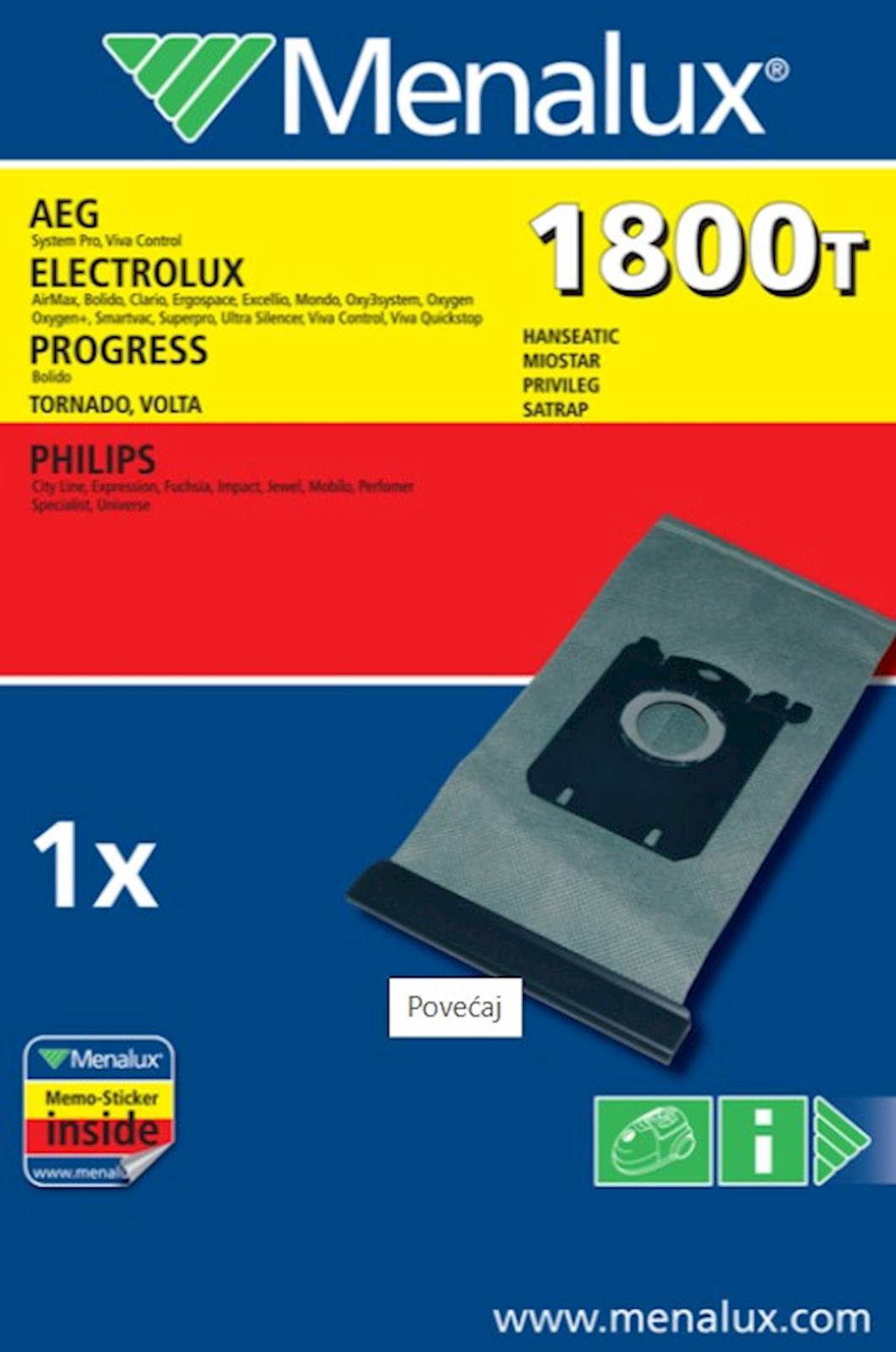 Vrećice za usisivače Electrolux 1800 T