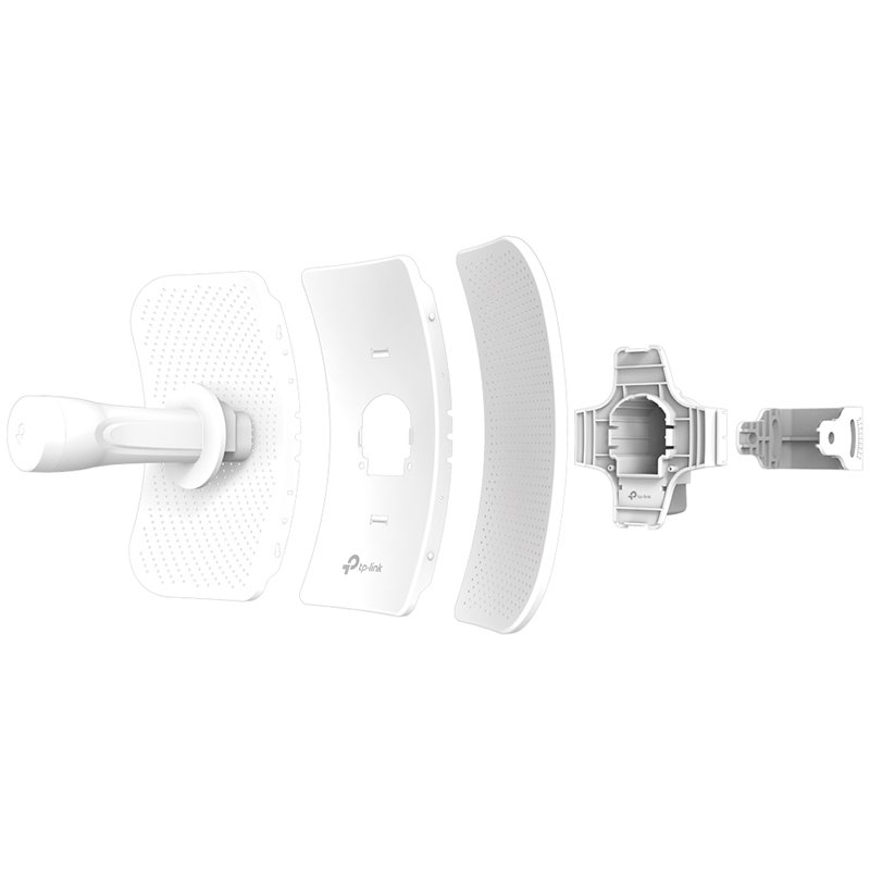 TP-Link CPE605 5 GHz 150 Mbps 23 dBi Outdoor CPE, 1× 10/100 Mbps Shielded Ethernet Port, 150 Mbps at 5 GHz, 23 dBi, 30+ km, IP65 Weatherproof, Passive PoE, MAXtream TDMA, Centralized Management, Spectrum Analyzer, AP/Client/AP Router/AP Client Router/Repe