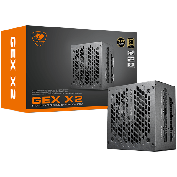 COUGAR GEXX2 1000 PSU,80 plus Gold, 1000W, Fully Modular, PCI-E 5.0 support