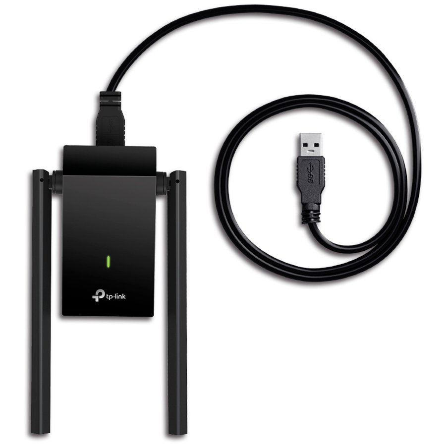 TP-Link Archer T4U PLUS AC1300 High Gain Dual Band Wi-Fi USB Adapter, 867 Mbps at 5 GHz + 400 Mbps at 2.4 GHz, 2× High Gain External Antennas, USB 3.0, Extension Cable, MU-MIMO