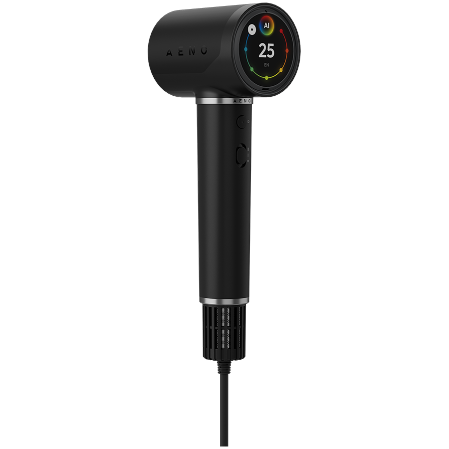 High Speed Hair Dryer, Black, 220V-240V~50-60Hz, 1500W, Voice Control, Ionizer, Touch LCD, Infrared Nursing, Infrared Distance Protection, AI Control, Gravity Sensor 110000RPM, Noise less than 67dB