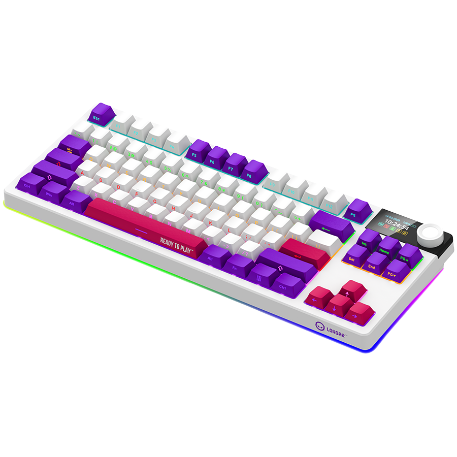 LORGAR KBP70TKLW, Wireless TKL Mechanical Gaming Keyboard Pro, White, EN layout