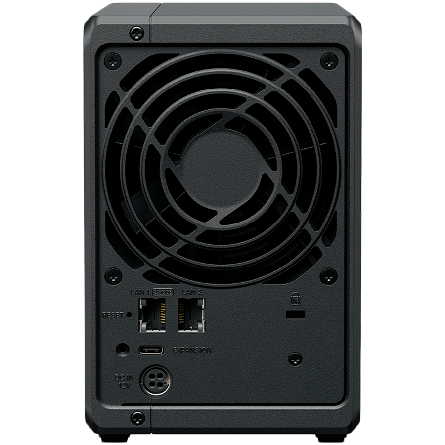 Synology DS725+, Tower, 2-Bays 3.5'' SATA HDD/SSD, 2 x M.2 2280 NVMe SSD, CPU AMD Ryzen R1600 dual-core (4-thread), max. boost up to 3.1 GHz, 4 GB DDR4 ECC SODIMM, 1 x 2.5 GbE, 1 x 1GbE, 1 x USB 3.2, 1 x eSATA USB-C, 1.51 kg, 3y