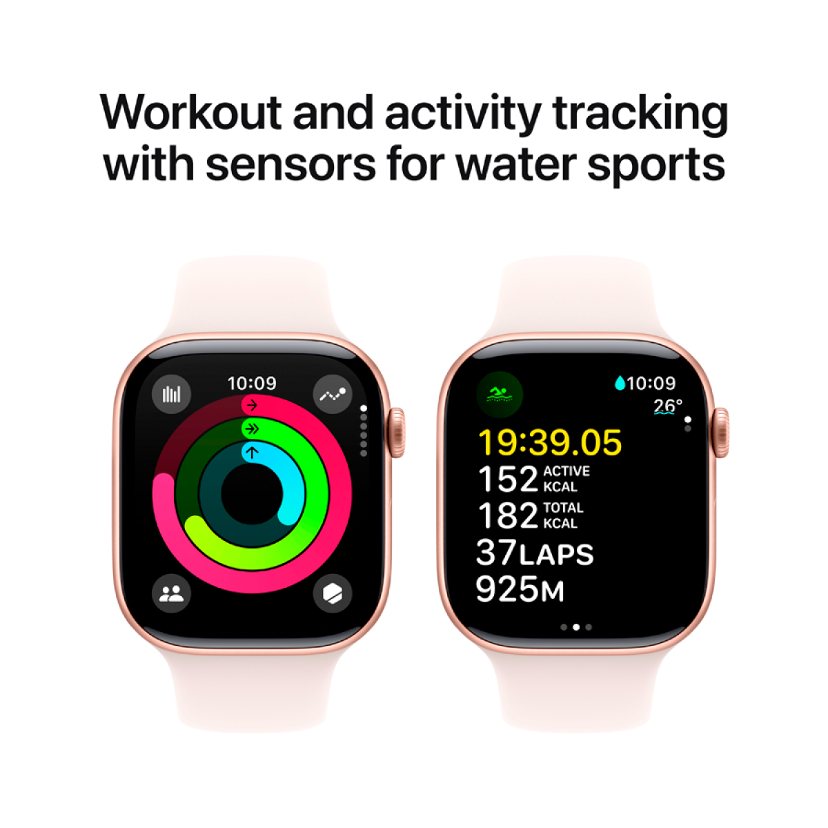 Apple Watch S10 GPS 42mm Rose Gold Alu Case with Light Blush Sport Band - S/M