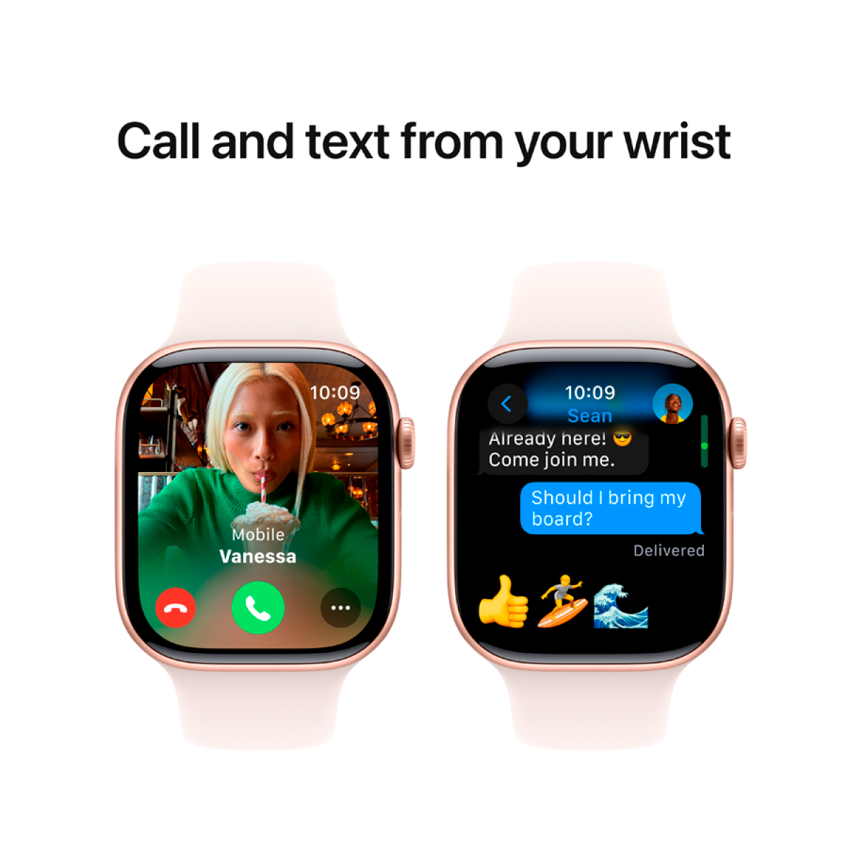 Apple Watch S10 GPS 42mm Rose Gold Alu Case with Light Blush Sport Band - S/M