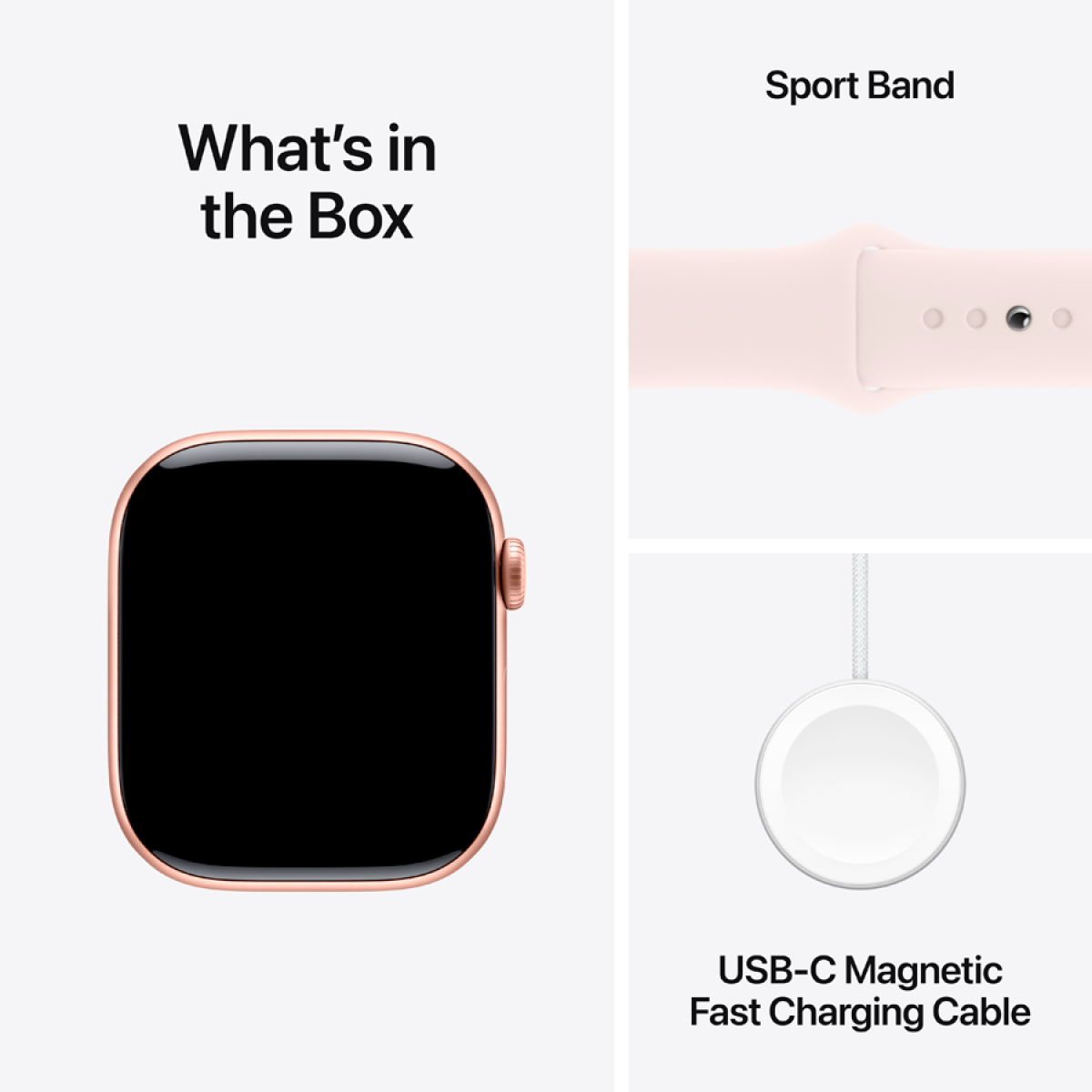 Apple Watch S10 GPS 42mm Rose Gold Alu Case with Light Blush Sport Band - S/M