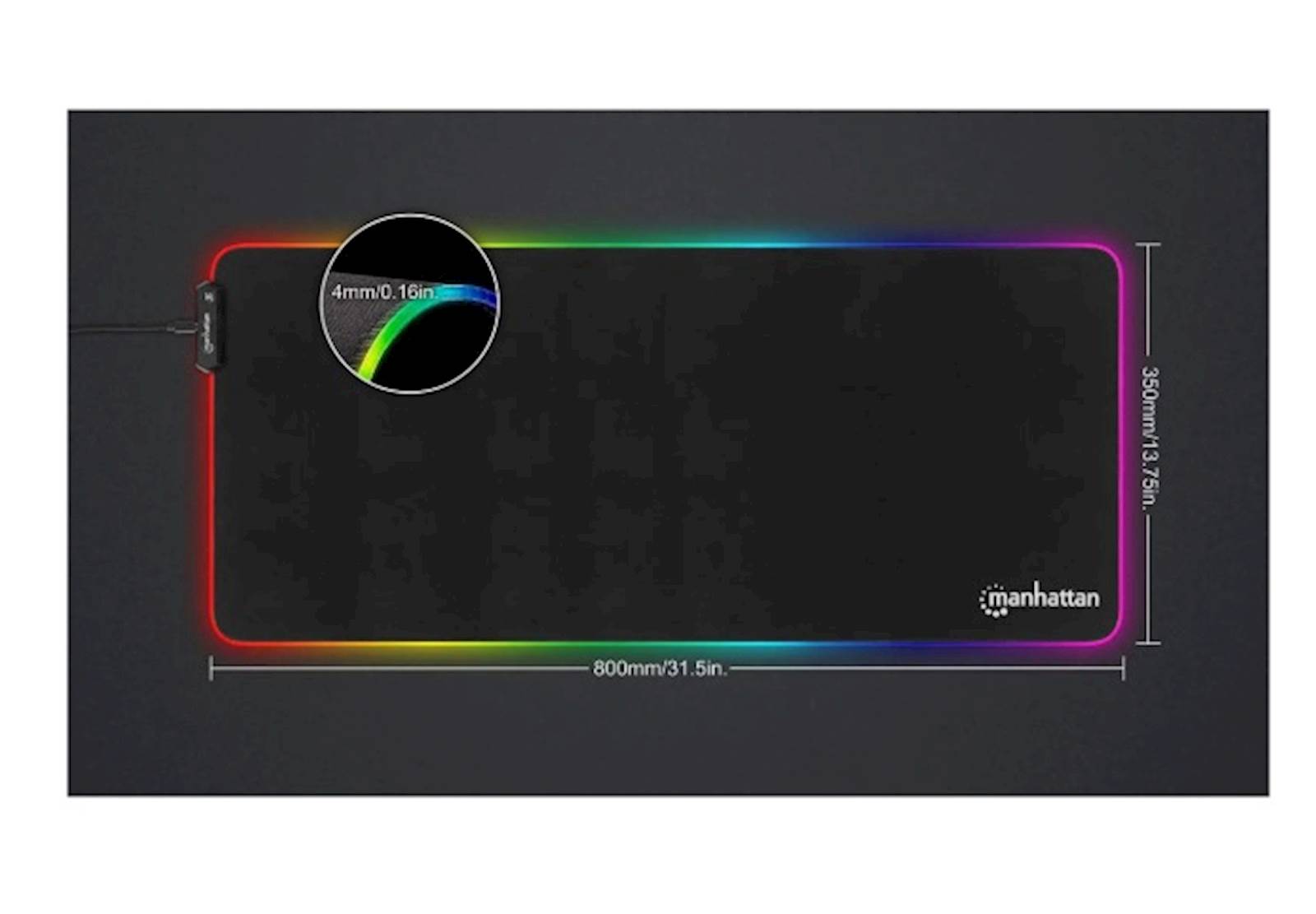 Podloga za miš MANHATTAN XXL RGB LED